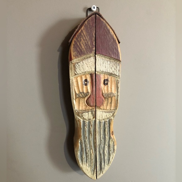 Recycled wood Christmas Santa Nutcracker prim Xmas decor hand carved Handmade ❤️ - Picture 7 of 8